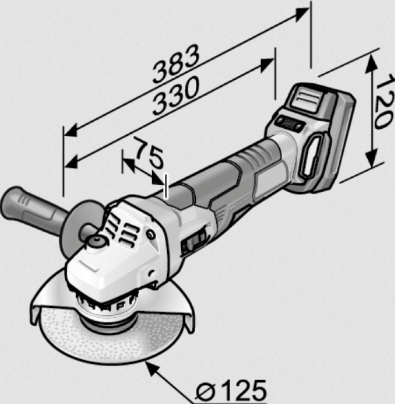 Akku Winkelschleifer LBE 125 18.0 V
